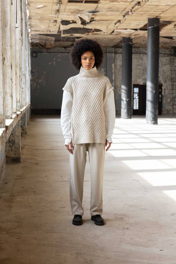 ELEVATA SPLICING LONG SLEEVE HIGHNECK KNITWEAR SWEATER